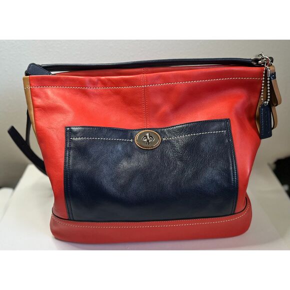 NWOT Coach Park Leather Color Block Convertible Carrie Tote Bag D-1381 F24065 - Picture 2 of 12